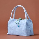 近江ちぢみ 羽衣上布バッグ 青